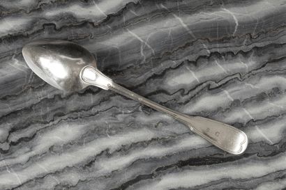 Cuiller à ragoût en argent à filets. 1819-1838....