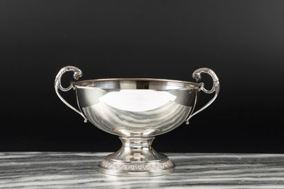 Coupe de mariage en argent uni, le piédouche...
