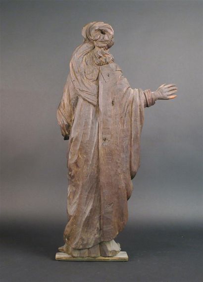 Vierge ou sainte Femme en chêne sculpté,...