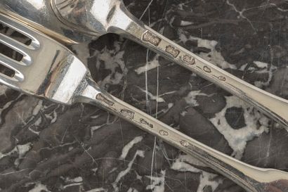 Couvert en argent uni plat. Saumur, 1779-1781,...