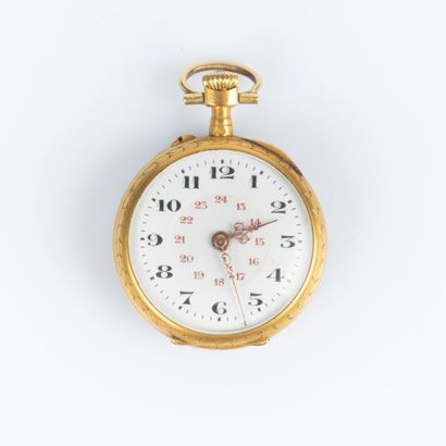 Montre de col en or à décor Louis XVI, le...