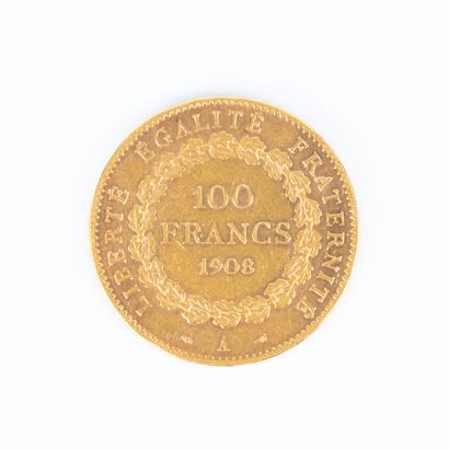 1 monnaie en or : 100 FF Génie IIIème République...