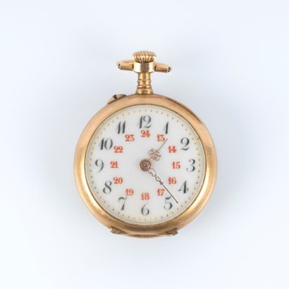 Montre de col en or de deux tons, ornée de...