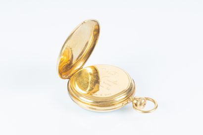 CHARLES OUDIN. Montre de poche en or uni....