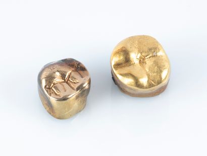 2 dents en or. 9,15 g brut