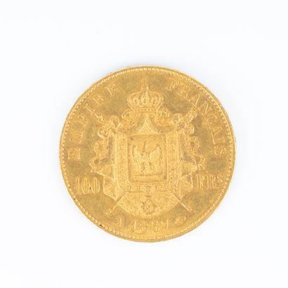 1 monnaie en or : 100 F Napoléon III tête...