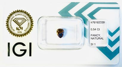 Diamant poire sous scellé, avec son certificat...