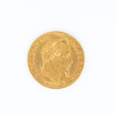 1 monnaie en or : 5 FF Napoléon III tête...