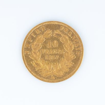 1 monnaie en or : 10 FF Napoléon III tête...