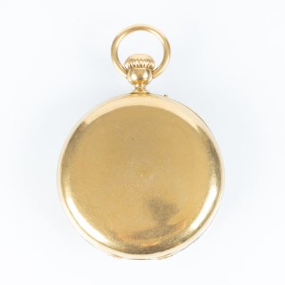 CHARLES OUDIN. Montre de poche en or uni....