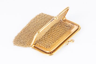 Porte-monnaie en maille d'or. 41,39 g, larg....