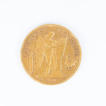 1 monnaie en or : 100 FF Génie IIIème République...