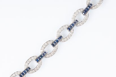 Bracelet en or gris style Art Déco, orné...