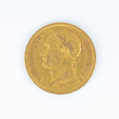 1 monnaie en or : 40 F Napoléon tête laurée...