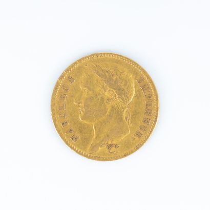 1 monnaie en or : 40 F Napoléon tête laurée...