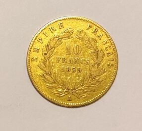 1 monnaie en or: 10 FF 1859 A