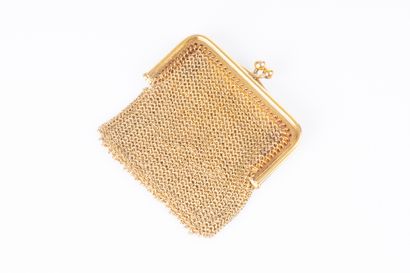 Porte-monnaie en maille d'or. 41,39 g, larg....