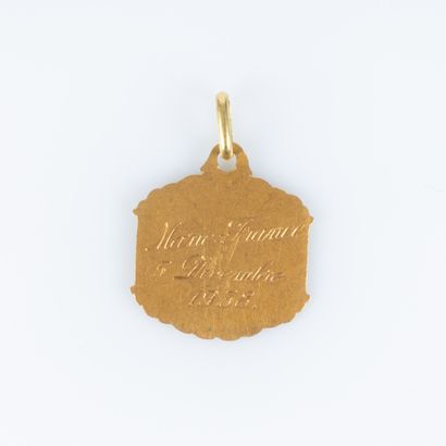 Médaille ange en or gravée Marie-France....