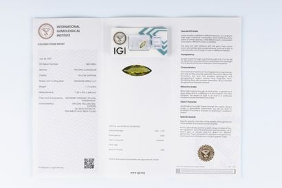 Saphir sous scellé avec son certificat mentionnant:...