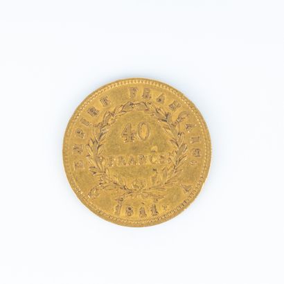 1 monnaie en or : 40 F Napoléon tête laurée...