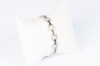 Bracelet en or gris style Art Déco, orné...