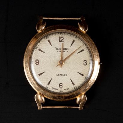 Montre d'homme en or rose, le cadran marqué...