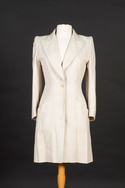 GIVENCHY. Manteau en laine et soie prince...