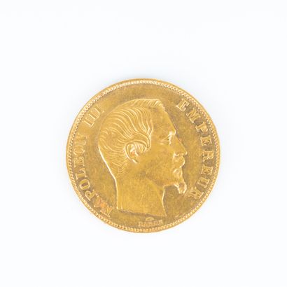 1 monnaie en or : 50 FF Napoléon III tête...