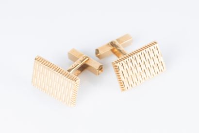 Paire de boutons de manchettes rectangulaires...