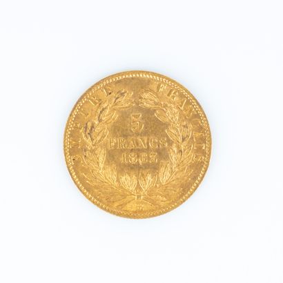 1 monnaie en or : 5 FF Napoléon III tête...