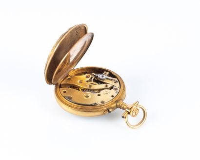 Montre de col en or de deux tons, ornée de...
