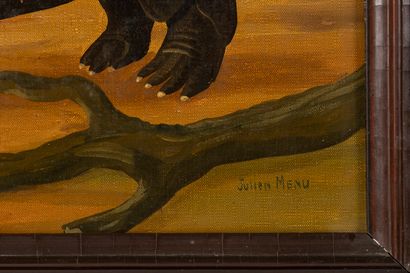 Julien MENU (20th century)
Hippopotamus
Oil...