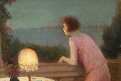René BALADES (XIX-XXth)
Young woman in pink...