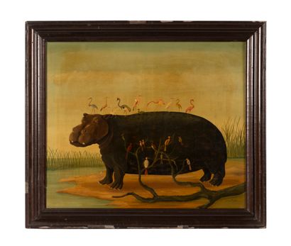 Julien MENU (20th century)
Hippopotamus
Oil...