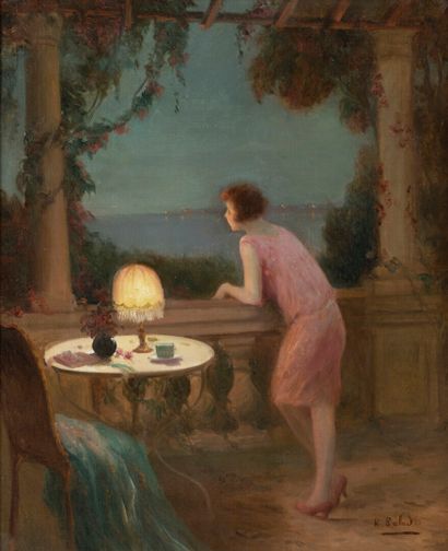 René BALADES (XIX-XXth)
Young woman in pink...