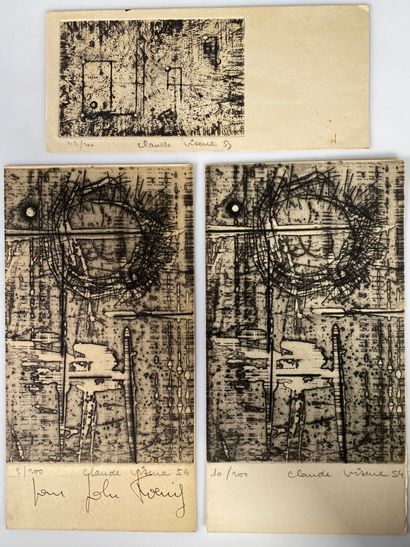 Claude VISEUX (1927 2008). 
Set of three...