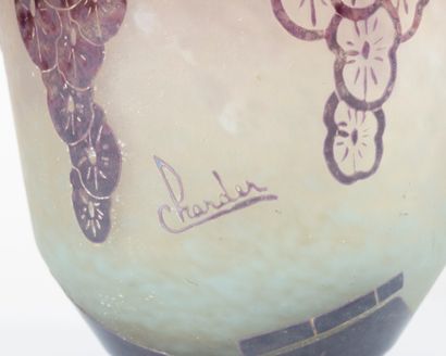 SCHNEIDER. Glass vase, decoration 