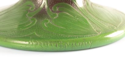 DAUM NANCY. Important vase with swollen body...