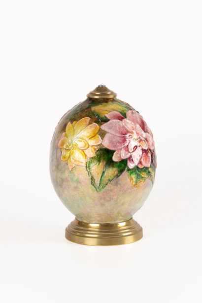 Camille FAURE (1874-1956) Limoges
Ovoid lamp...