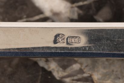 Ensemble en argent: louche (209 g - 800/1000),...