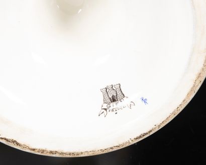GIEN. Importante paire de grands vases en...