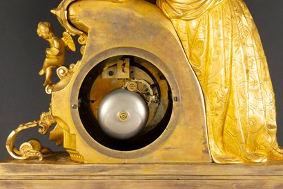 Important gilt bronze clock decorated with...