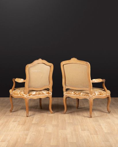 Ensemble de 2 fauteuils à dossier plat en...
