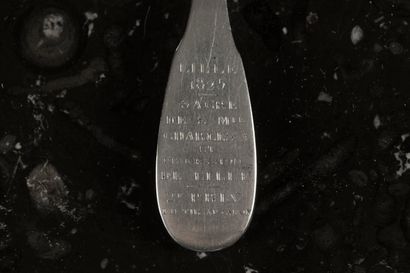 [CHARLES X]. Couvert en argent gravé: LILLE...