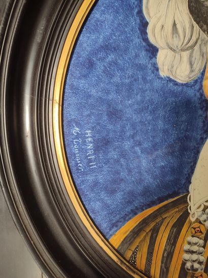 Grand plat décoratif en faïence représentant...