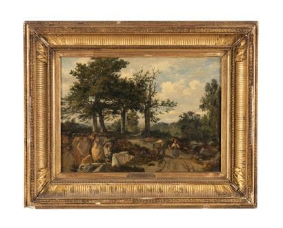 Hippolyte LANOUE (1812-1872)
Young girl guiding...