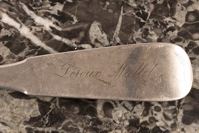 Ensemble en argent, modèle uni plat, du XIXème...