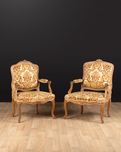 Ensemble de 2 fauteuils à dossier plat en...