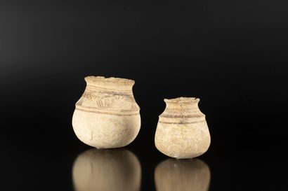 Lot of two vases with globular body and high...
