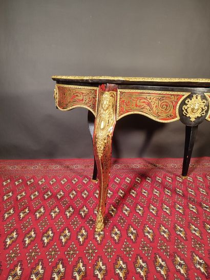 Middle table, violin top, blackened wood...